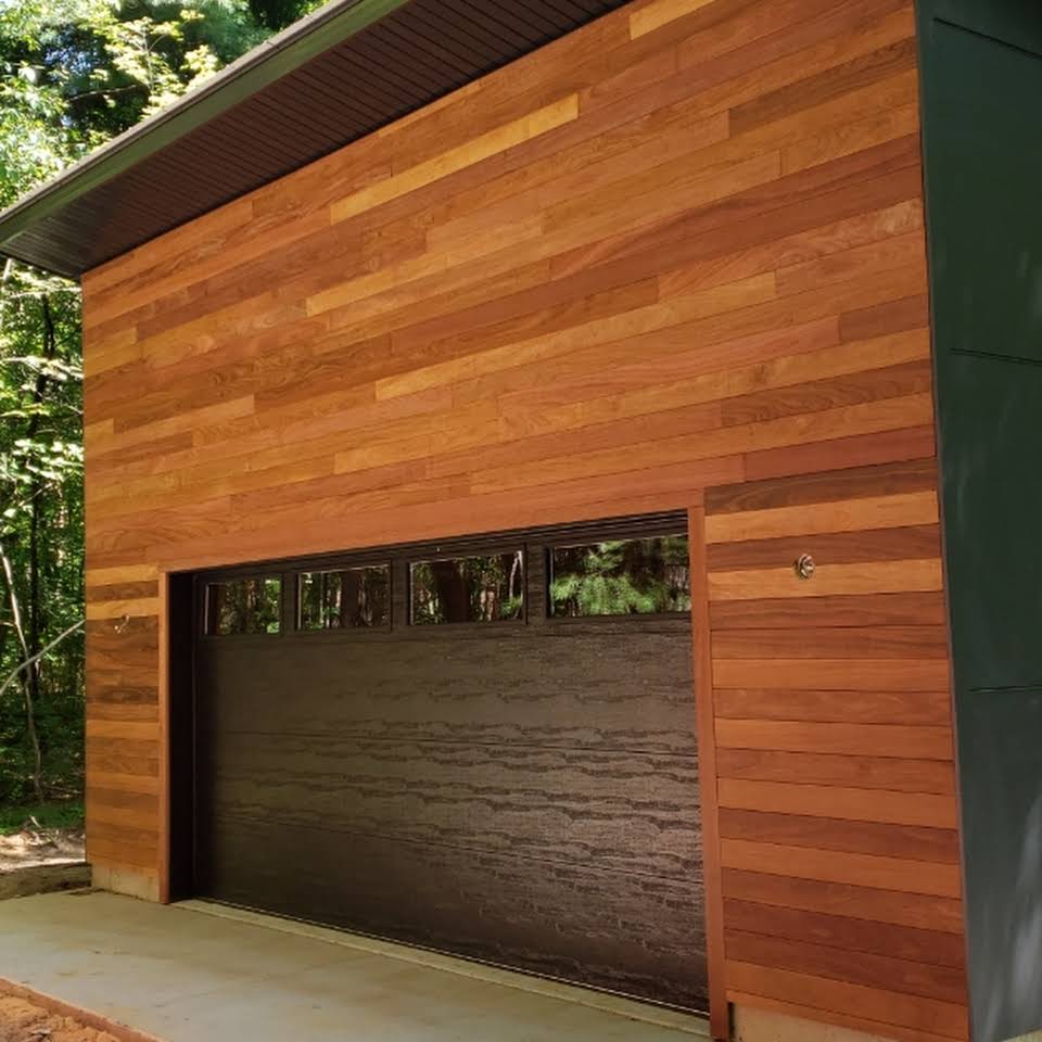 Garage with new siding